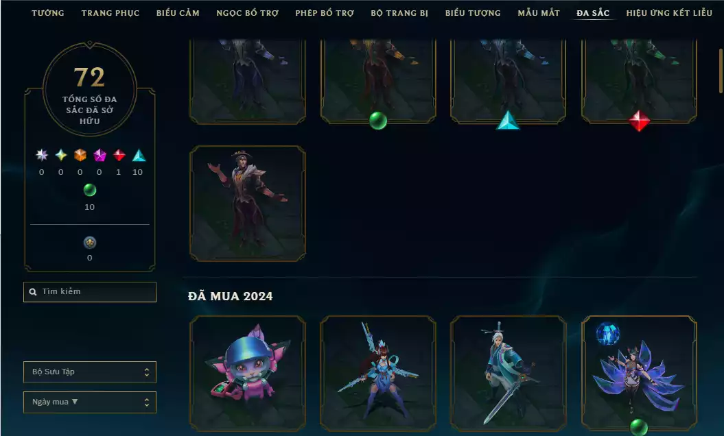 Ảnh (6 Hàng Hiệu) Main Yasuo - 9 Skin - 1 triệu659 Thông Thạo Yasuo - Khung Trang Phục - TFT Nhiều Pet