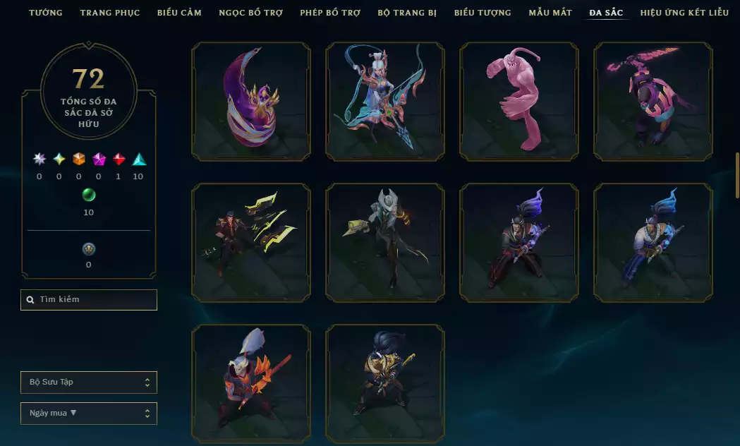Ảnh (6 Hàng Hiệu) Main Yasuo - 9 Skin - 1 triệu659 Thông Thạo Yasuo - Khung Trang Phục - TFT Nhiều Pet
