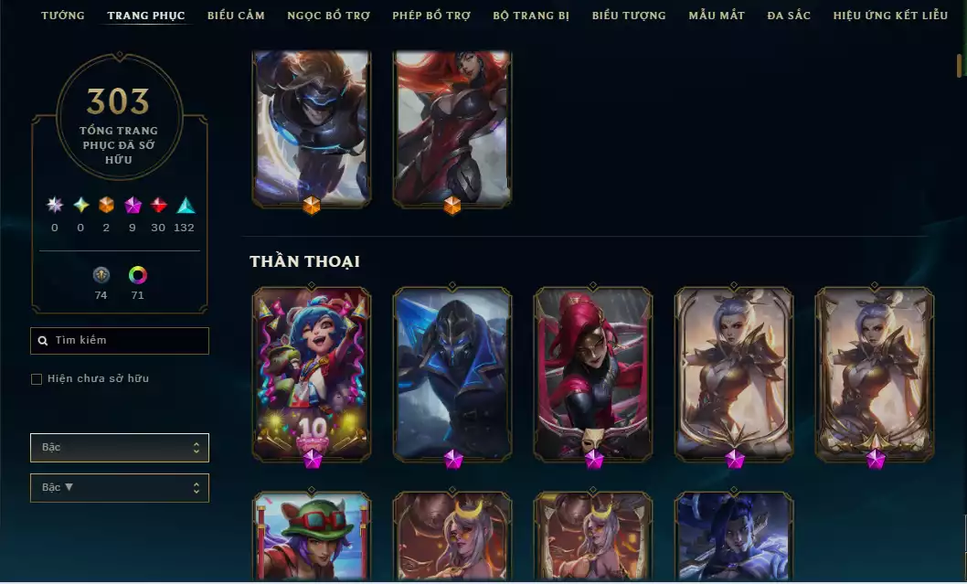 Ảnh (6 Hàng Hiệu) Main Yasuo - 9 Skin - 1 triệu659 Thông Thạo Yasuo - Khung Trang Phục - TFT Nhiều Pet