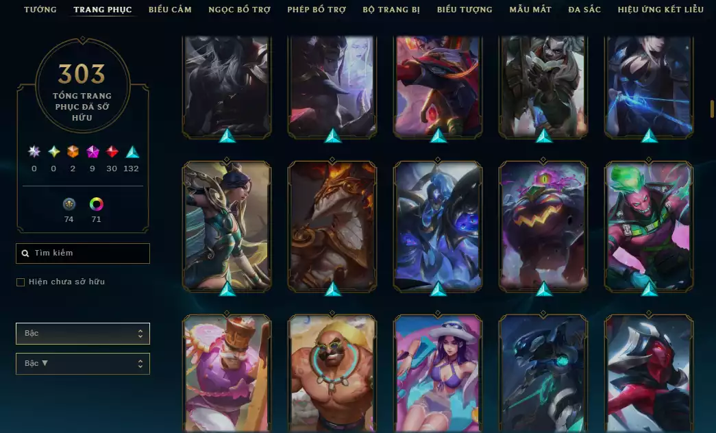 Ảnh (6 Hàng Hiệu) Main Yasuo - 9 Skin - 1 triệu659 Thông Thạo Yasuo - Khung Trang Phục - TFT Nhiều Pet