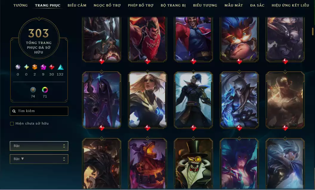 Ảnh (6 Hàng Hiệu) Main Yasuo - 9 Skin - 1 triệu659 Thông Thạo Yasuo - Khung Trang Phục - TFT Nhiều Pet