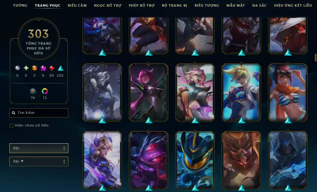 Ảnh (6 Hàng Hiệu) Main Yasuo - 9 Skin - 1 triệu659 Thông Thạo Yasuo - Khung Trang Phục - TFT Nhiều Pet