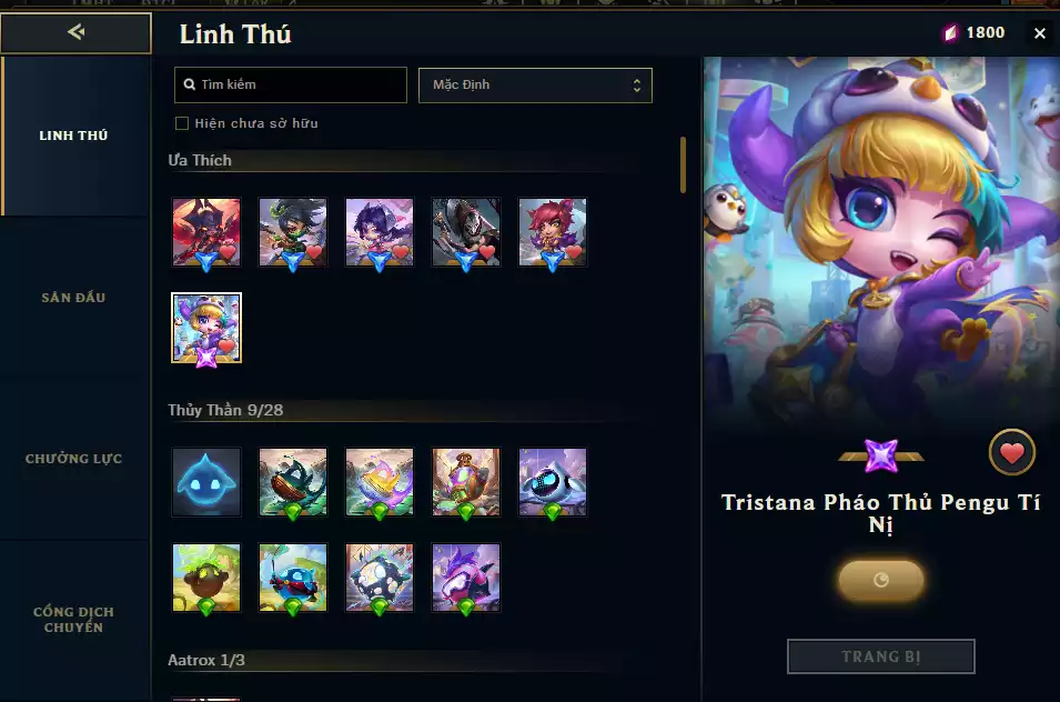 Ảnh TFT Tristana Pháo Thủ Pengu Tím  💜 - Aachox - Akali - Irelia - Jhin - Sett Tí NỊ Thường - Chưởng Lực - Sàn - Nhiều Pet Khác