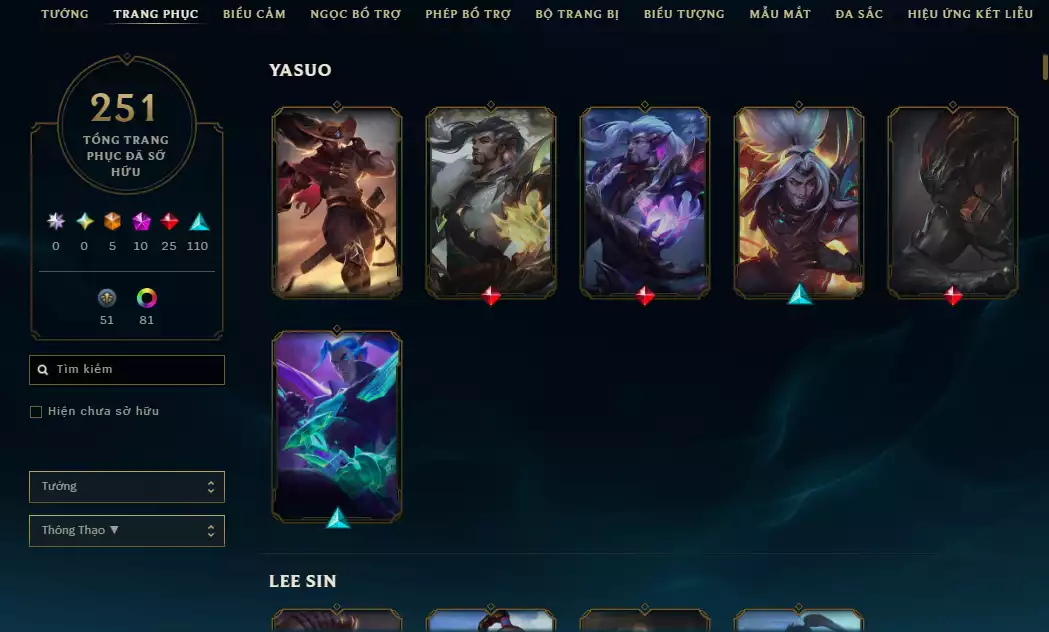 Ảnh ⚡Main Yasuo - 3 Hàng Hiệu ( 5 Tối Thượng - Nhiều Skin Công Nghệ Hot - Vayne Trỗi Dậy - Ashe Tinh Thể Pha Lê ...)-  TFT 2 Chưởng Lực Tím