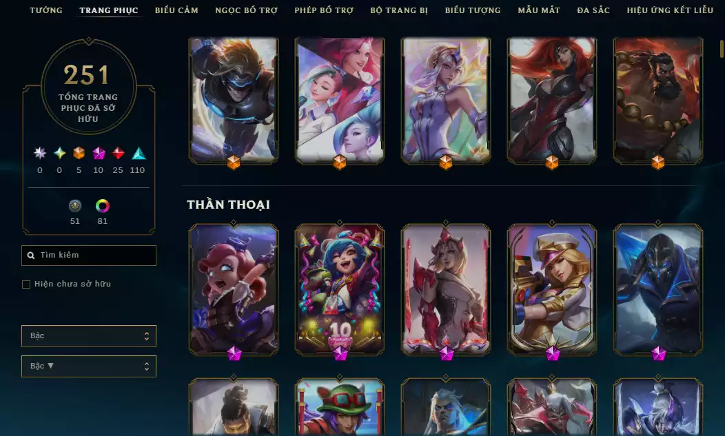 Ảnh ⚡Main Yasuo - 3 Hàng Hiệu ( 5 Tối Thượng - Nhiều Skin Công Nghệ Hot - Vayne Trỗi Dậy - Ashe Tinh Thể Pha Lê ...)-  TFT 2 Chưởng Lực Tím