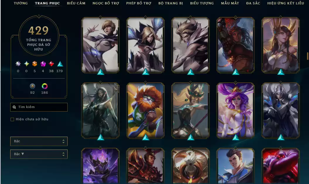 Ảnh 🌧️5 Trang Phục Tối Thượng + 3 Công Nghệ - 4 Biểu Cảm Thách Đấu/ Biểu Tượng - Nhiều Skin Đẹp+ 186 Đa Sắc