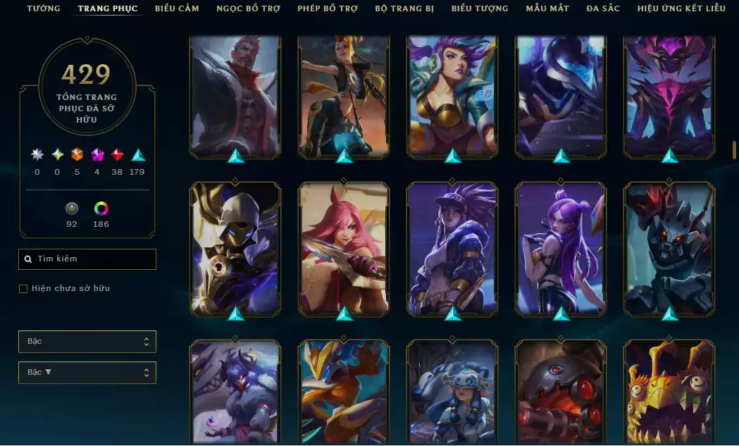 Ảnh 🌧️5 Trang Phục Tối Thượng + 3 Công Nghệ - 4 Biểu Cảm Thách Đấu/ Biểu Tượng - Nhiều Skin Đẹp+ 186 Đa Sắc