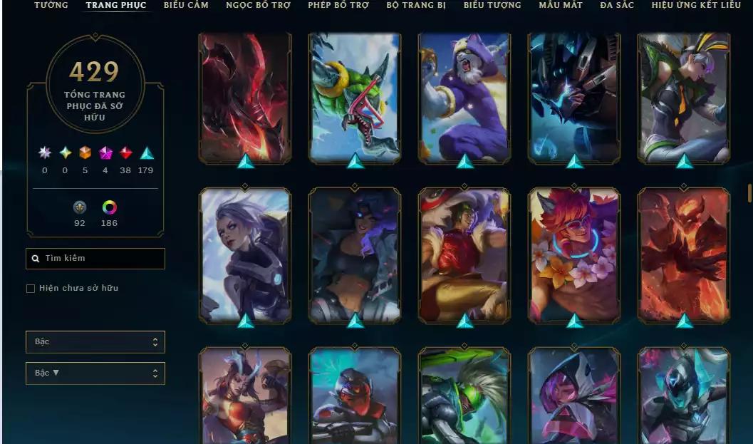 Ảnh 🌧️5 Trang Phục Tối Thượng + 3 Công Nghệ - 4 Biểu Cảm Thách Đấu/ Biểu Tượng - Nhiều Skin Đẹp+ 186 Đa Sắc