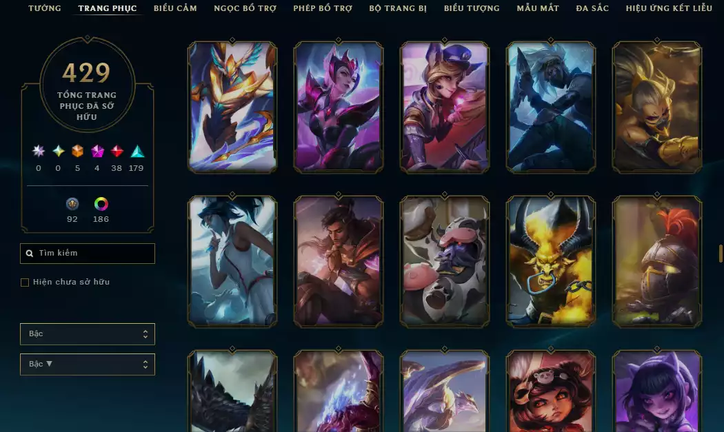 Ảnh 🌧️5 Trang Phục Tối Thượng + 3 Công Nghệ - 4 Biểu Cảm Thách Đấu/ Biểu Tượng - Nhiều Skin Đẹp+ 186 Đa Sắc