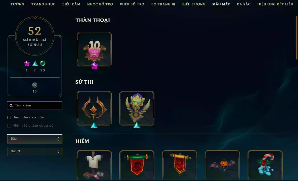 Ảnh 🌧️5 Trang Phục Tối Thượng + 3 Công Nghệ - 4 Biểu Cảm Thách Đấu/ Biểu Tượng - Nhiều Skin Đẹp+ 186 Đa Sắc