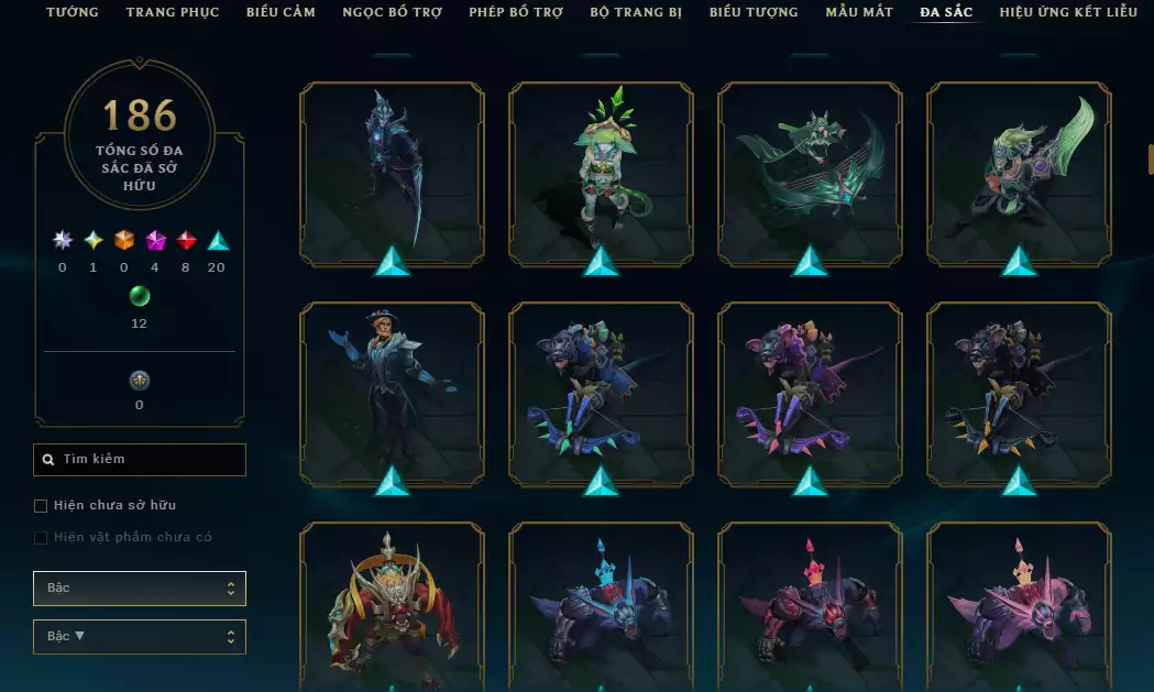 Ảnh 🌧️5 Trang Phục Tối Thượng + 3 Công Nghệ - 4 Biểu Cảm Thách Đấu/ Biểu Tượng - Nhiều Skin Đẹp+ 186 Đa Sắc