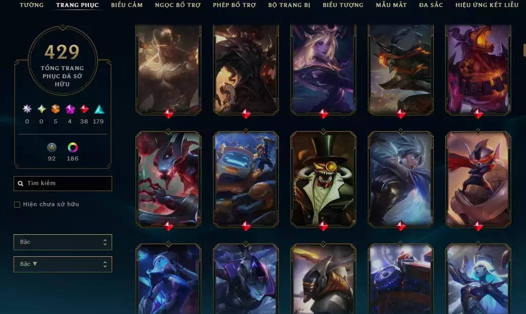 Ảnh 🌧️5 Trang Phục Tối Thượng + 3 Công Nghệ - 4 Biểu Cảm Thách Đấu/ Biểu Tượng - Nhiều Skin Đẹp+ 186 Đa Sắc