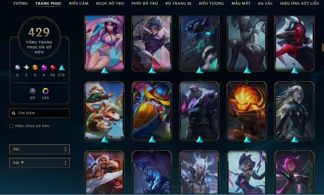 Ảnh 🌧️5 Trang Phục Tối Thượng + 3 Công Nghệ - 4 Biểu Cảm Thách Đấu/ Biểu Tượng - Nhiều Skin Đẹp+ 186 Đa Sắc