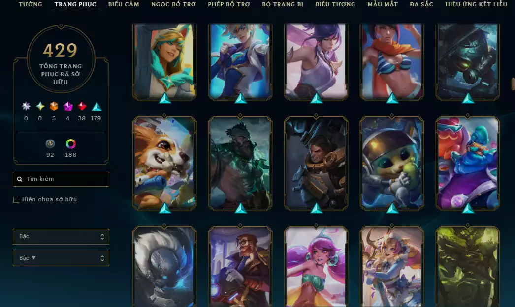 Ảnh 🌧️5 Trang Phục Tối Thượng + 3 Công Nghệ - 4 Biểu Cảm Thách Đấu/ Biểu Tượng - Nhiều Skin Đẹp+ 186 Đa Sắc