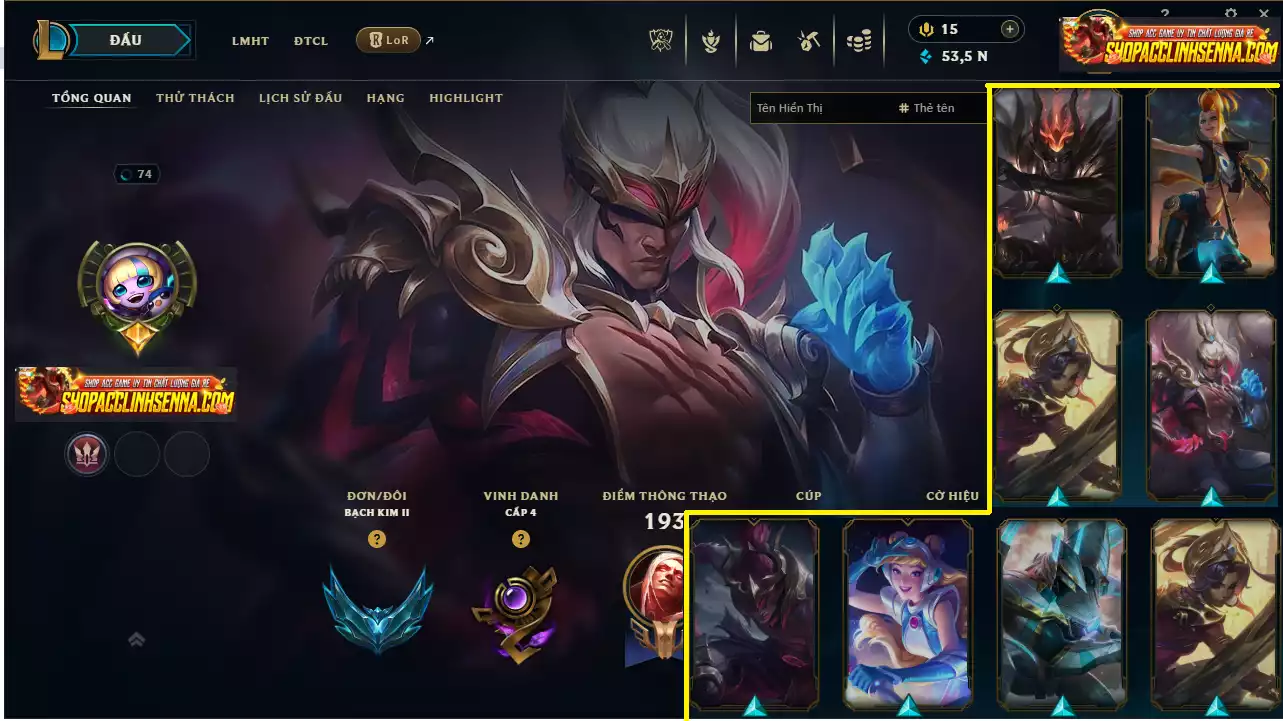 ⚛️Rank Bạch Kim ( Skin Hot : T1 LeeSin , Yasuo Huyễn Long Kiếm , Jarvan Ma Sứ , LEESIN Ma Sứ ...)