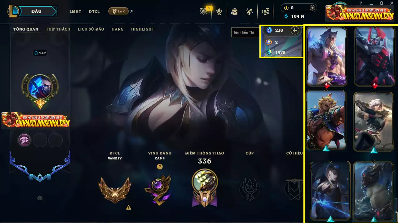 👊Main Top Nhiều Skin Hot :( Sett Song Hồn Hoang Thú , Lux Thập Đại Nguyên Tố , Siêu Phẩm : Moderkaiser....)