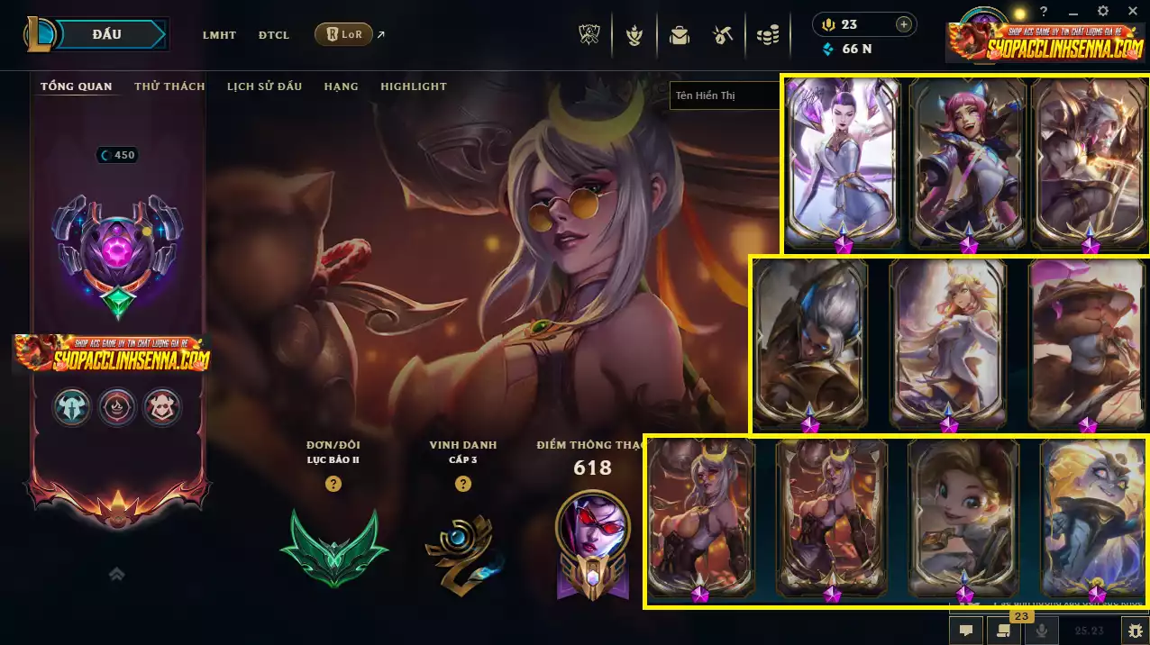 🔥10 Hàng Hiệu - ( Jinx , Diana , Kaisa , Sett , Soraka,Teemo,Vayne,Zoe ) -Main ADC Nhiều Skin Đẹp