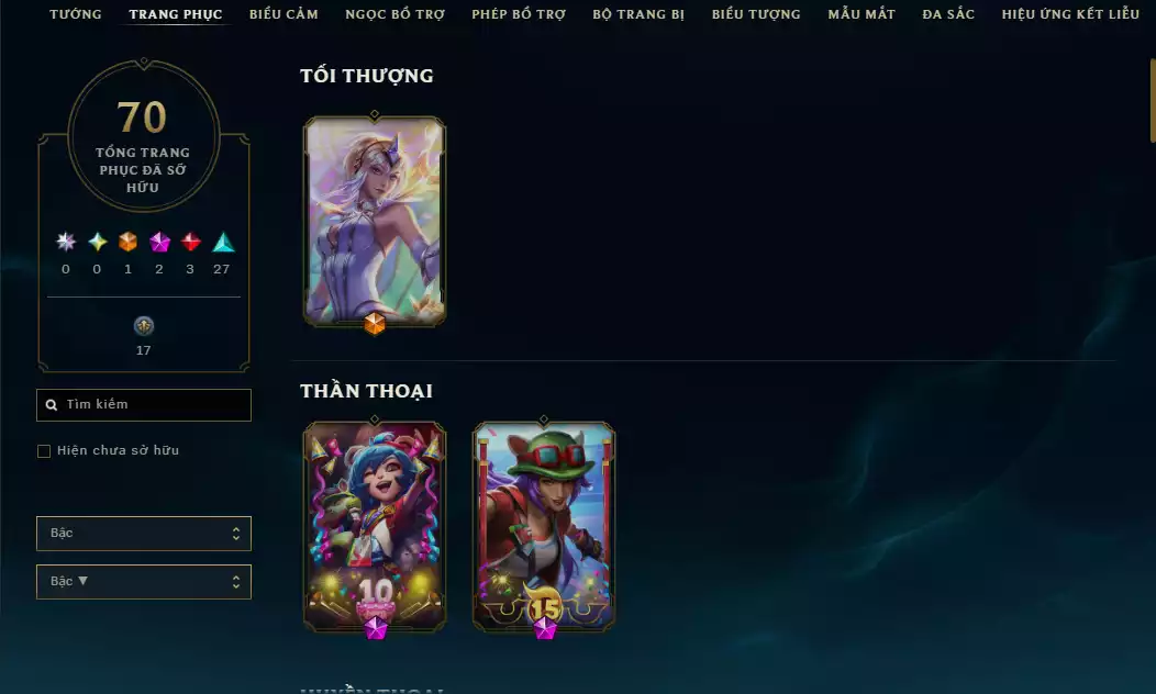 Ảnh 👊Main Top Nhiều Skin Hot :( Sett Song Hồn Hoang Thú , Lux Thập Đại Nguyên Tố , Siêu Phẩm : Moderkaiser....)